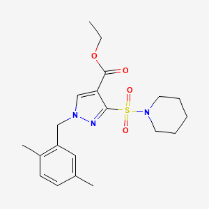 ethyl 1-(2,5-dimethylbenzyl)-3-(piperidin-1-ylsulfonyl)-1H-pyrazole-4-carboxylate