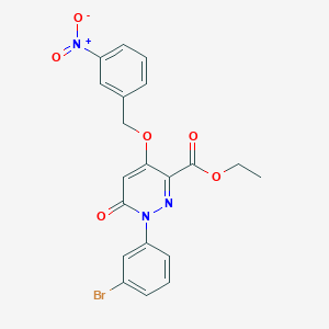 molecular formula C20H16BrN3O6 B2669341 Ethyl 1-(3-bromophenyl)-4-((3-nitrobenzyl)oxy)-6-oxo-1,6-dihydropyridazine-3-carboxylate CAS No. 899733-01-8