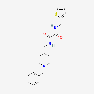 molecular formula C20H25N3O2S B2669344 N'-[(1-benzylpiperidin-4-yl)methyl]-N-[(thiophen-2-yl)methyl]ethanediamide CAS No. 953138-72-2