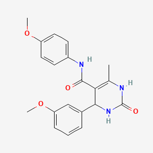 molecular formula C20H21N3O4 B2669345 4-(3-methoxyphenyl)-N-(4-methoxyphenyl)-6-methyl-2-oxo-1,2,3,4-tetrahydropyrimidine-5-carboxamide CAS No. 332373-13-4