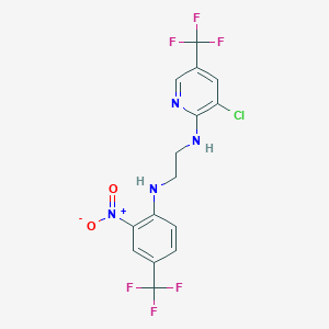 molecular formula C15H11ClF6N4O2 B2669346 N~1~-[3-chloro-5-(trifluoromethyl)-2-pyridinyl]-N~2~-[2-nitro-4-(trifluoromethyl)phenyl]-1,2-ethanediamine CAS No. 338772-63-7