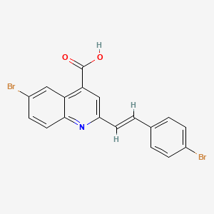 6-Bromo-2-[2-(4-bromophenyl)ethenyl]quinoline-4-carboxylic acid