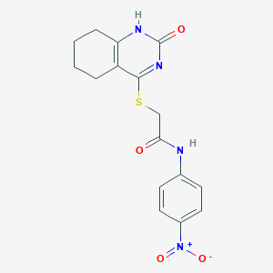 molecular formula C16H16N4O4S B2669354 N-(4-nitrophenyl)-2-[(2-oxo-1,2,5,6,7,8-hexahydroquinazolin-4-yl)sulfanyl]acetamide CAS No. 946372-39-0