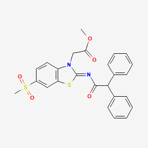 (Z)-methyl 2-(2-((2,2-diphenylacetyl)imino)-6-(methylsulfonyl)benzo[d]thiazol-3(2H)-yl)acetate