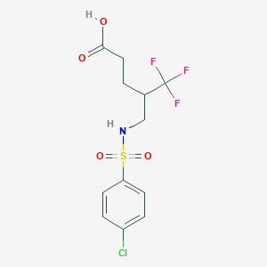 4-({[(4-Chlorophenyl)sulfonyl]amino}methyl)-5,5,5-trifluoropentanoic acid
