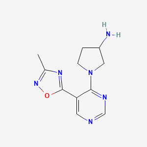 1-[5-(3-Methyl-1,2,4-oxadiazol-5-yl)pyrimidin-4-yl]pyrrolidin-3-amine