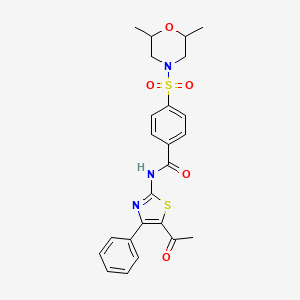 molecular formula C24H25N3O5S2 B2669363 N-(5-acetyl-4-phenyl-1,3-thiazol-2-yl)-4-[(2,6-dimethylmorpholin-4-yl)sulfonyl]benzamide CAS No. 681237-39-8
