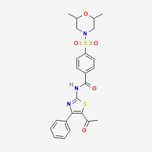 N-(5-acetyl-4-phenylthiazol-2-yl)-4-((2,6-dimethylmorpholino)sulfonyl)benzamide