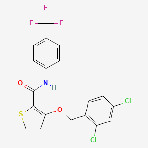 3-[(2,4-dichlorophenyl)methoxy]-N-[4-(trifluoromethyl)phenyl]thiophene-2-carboxamide