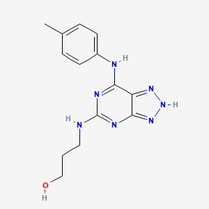 molecular formula C14H17N7O B2669372 3-({7-[(4-methylphenyl)amino]-3H-[1,2,3]triazolo[4,5-d]pyrimidin-5-yl}amino)propan-1-ol CAS No. 1286718-93-1