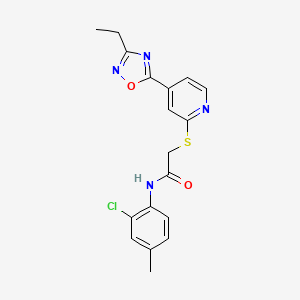 molecular formula C18H17ClN4O2S B2669381 N-(2-chloro-4-methylphenyl)-2-((4-(3-ethyl-1,2,4-oxadiazol-5-yl)pyridin-2-yl)thio)acetamide CAS No. 1251672-65-7