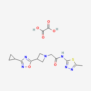2-(3-(3-cyclopropyl-1,2,4-oxadiazol-5-yl)azetidin-1-yl)-N-(5-methyl-1,3,4-thiadiazol-2-yl)acetamide oxalate