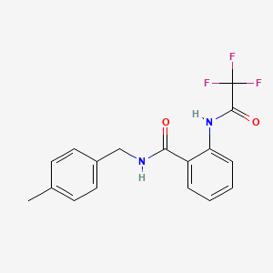 molecular formula C17H15F3N2O2 B2669388 N-(4-Methylbenzyl)-2-((2,2,2-trifluoroacetyl)amino)benzenecarboxamide CAS No. 478261-00-6