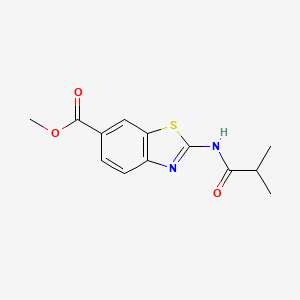 molecular formula C13H14N2O3S B2669408 Methyl 2-(2-methylpropanoylamino)-1,3-benzothiazole-6-carboxylate CAS No. 864860-56-0