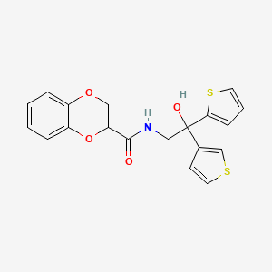 N-(2-hydroxy-2-(thiophen-2-yl)-2-(thiophen-3-yl)ethyl)-2,3-dihydrobenzo[b][1,4]dioxine-2-carboxamide