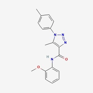 molecular formula C18H18N4O2 B2669426 N-(2-methoxyphenyl)-5-methyl-1-(4-methylphenyl)-1H-1,2,3-triazole-4-carboxamide CAS No. 871323-28-3