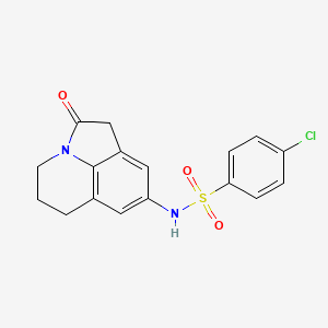 molecular formula C17H15ClN2O3S B2669428 4-chloro-N-(2-oxo-2,4,5,6-tetrahydro-1H-pyrrolo[3,2,1-ij]quinolin-8-yl)benzenesulfonamide CAS No. 898411-07-9