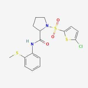 1-((5-chlorothiophen-2-yl)sulfonyl)-N-(2-(methylthio)phenyl)pyrrolidine-2-carboxamide