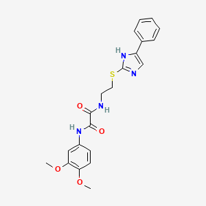 N1-(3,4-dimethoxyphenyl)-N2-(2-((4-phenyl-1H-imidazol-2-yl)thio)ethyl)oxalamide