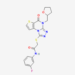 N-(3-fluorophenyl)-2-((5-oxo-4-((tetrahydrofuran-2-yl)methyl)-4,5-dihydrothieno[2,3-e][1,2,4]triazolo[4,3-a]pyrimidin-1-yl)thio)acetamide