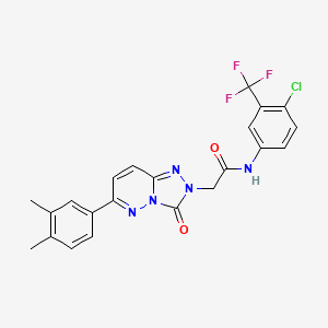 molecular formula C22H17ClF3N5O2 B2669461 N-[4-chloro-3-(trifluoromethyl)phenyl]-2-[6-(3,4-dimethylphenyl)-3-oxo-2H,3H-[1,2,4]triazolo[4,3-b]pyridazin-2-yl]acetamide CAS No. 1189683-58-6