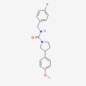 molecular formula C19H21FN2O2 B2669501 N-[(4-fluorophenyl)methyl]-3-(4-methoxyphenyl)pyrrolidine-1-carboxamide CAS No. 1208514-23-1