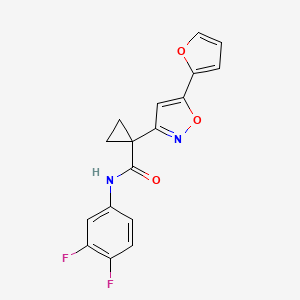 molecular formula C17H12F2N2O3 B2669515 N-(3,4-difluorophenyl)-1-[5-(furan-2-yl)-1,2-oxazol-3-yl]cyclopropane-1-carboxamide CAS No. 1705763-44-5