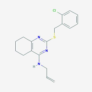 molecular formula C18H20ClN3S B2669589 N-allyl-2-[(2-chlorobenzyl)sulfanyl]-5,6,7,8-tetrahydro-4-quinazolinamine CAS No. 339019-33-9