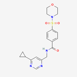 molecular formula C19H22N4O4S B2669592 N-[(6-cyclopropylpyrimidin-4-yl)methyl]-4-(morpholine-4-sulfonyl)benzamide CAS No. 2194844-90-9