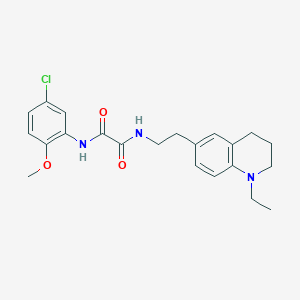 molecular formula C22H26ClN3O3 B2669595 N'-(5-chloro-2-methoxyphenyl)-N-[2-(1-ethyl-1,2,3,4-tetrahydroquinolin-6-yl)ethyl]ethanediamide CAS No. 955775-22-1