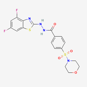 molecular formula C18H16F2N4O4S2 B2669601 N'-(4,6-difluorobenzo[d]thiazol-2-yl)-4-(morpholinosulfonyl)benzohydrazide CAS No. 851988-26-6