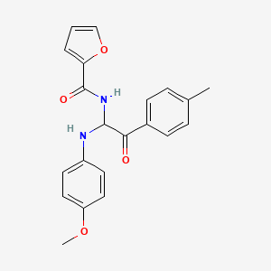 molecular formula C21H20N2O4 B2669631 N-[1-[(4-Methoxyphenyl)amino]-2-(4-methylphenyl)-2-oxoethyl]-2-furancarboxamide CAS No. 425645-37-0