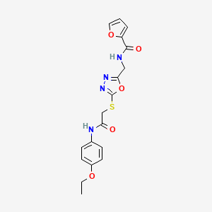 molecular formula C18H18N4O5S B2669698 N-{[5-({[(4-ETHOXYPHENYL)CARBAMOYL]METHYL}SULFANYL)-1,3,4-OXADIAZOL-2-YL]METHYL}FURAN-2-CARBOXAMIDE CAS No. 851862-20-9