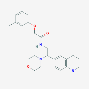 molecular formula C25H33N3O3 B2669699 N-[2-(1-methyl-1,2,3,4-tetrahydroquinolin-6-yl)-2-(morpholin-4-yl)ethyl]-2-(3-methylphenoxy)acetamide CAS No. 922010-62-6