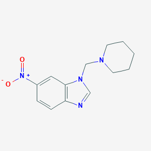 molecular formula C13H16N4O2 B026697 1H-Benzimidazole, 6-nitro-1-(1-piperidinylmethyl)- CAS No. 103248-18-6