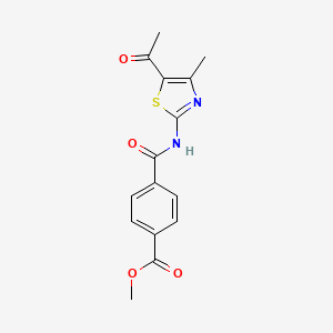 molecular formula C15H14N2O4S B2669714 Methyl 4-[(5-acetyl-4-methyl-1,3-thiazol-2-yl)carbamoyl]benzoate CAS No. 684232-12-0