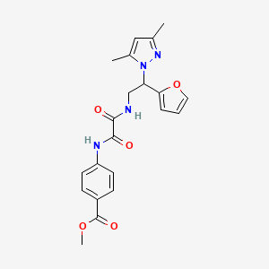 molecular formula C21H22N4O5 B2669862 methyl 4-({[2-(3,5-dimethyl-1H-pyrazol-1-yl)-2-(furan-2-yl)ethyl]carbamoyl}formamido)benzoate CAS No. 2034543-76-3