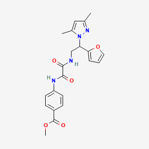 methyl 4-(2-((2-(3,5-dimethyl-1H-pyrazol-1-yl)-2-(furan-2-yl)ethyl)amino)-2-oxoacetamido)benzoate