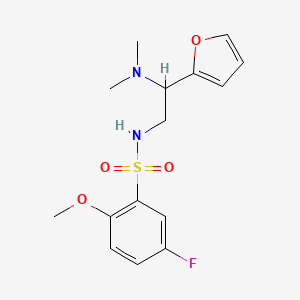 molecular formula C15H19FN2O4S B2669879 N-(2-(dimethylamino)-2-(furan-2-yl)ethyl)-5-fluoro-2-methoxybenzenesulfonamide CAS No. 920260-73-7