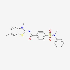 molecular formula C23H21N3O3S2 B2669882 N-[(2E)-3,6-dimethyl-2,3-dihydro-1,3-benzothiazol-2-ylidene]-4-[methyl(phenyl)sulfamoyl]benzamide CAS No. 391229-78-0