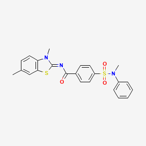 N-(3,6-dimethyl-1,3-benzothiazol-2-ylidene)-4-[methyl(phenyl)sulfamoyl]benzamide