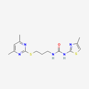 1-(3-((4,6-Dimethylpyrimidin-2-yl)thio)propyl)-3-(4-methylthiazol-2-yl)urea