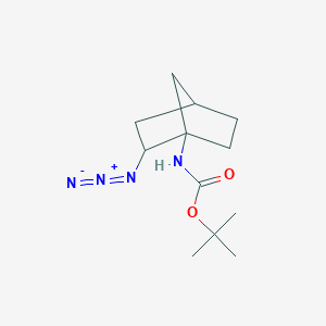 molecular formula C12H20N4O2 B2669886 Tert-butyl N-(2-azido-1-bicyclo[2.2.1]heptanyl)carbamate CAS No. 2260937-28-6