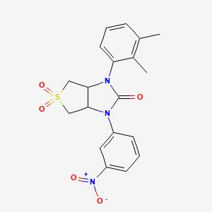 molecular formula C19H19N3O5S B2669906 1-(2,3-dimethylphenyl)-3-(3-nitrophenyl)-hexahydro-1H-5lambda6-thieno[3,4-d]imidazole-2,5,5-trione CAS No. 873811-16-6