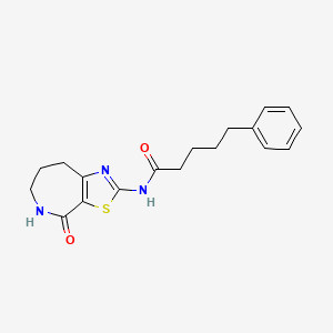 molecular formula C18H21N3O2S B2669932 N-(4-oxo-5,6,7,8-tetrahydro-4H-thiazolo[5,4-c]azepin-2-yl)-5-phenylpentanamide CAS No. 1797027-77-0