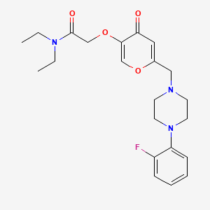 molecular formula C22H28FN3O4 B2669982 N,N-diethyl-2-[(6-{[4-(2-fluorophenyl)piperazin-1-yl]methyl}-4-oxo-4H-pyran-3-yl)oxy]acetamide CAS No. 898441-64-0