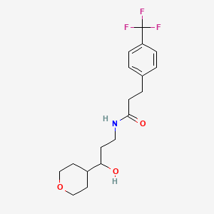 molecular formula C18H24F3NO3 B2670074 N-[3-hydroxy-3-(oxan-4-yl)propyl]-3-[4-(trifluoromethyl)phenyl]propanamide CAS No. 2034538-74-2