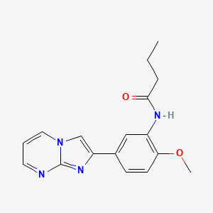 molecular formula C17H18N4O2 B2670077 N-(5-imidazo[1,2-a]pyrimidin-2-yl-2-methoxyphenyl)butanamide CAS No. 862810-58-0