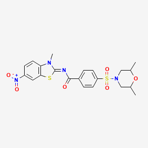 (E)-4-((2,6-dimethylmorpholino)sulfonyl)-N-(3-methyl-6-nitrobenzo[d]thiazol-2(3H)-ylidene)benzamide