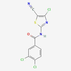 3,4-dichloro-N-(4-chloro-5-cyano-1,3-thiazol-2-yl)benzamide